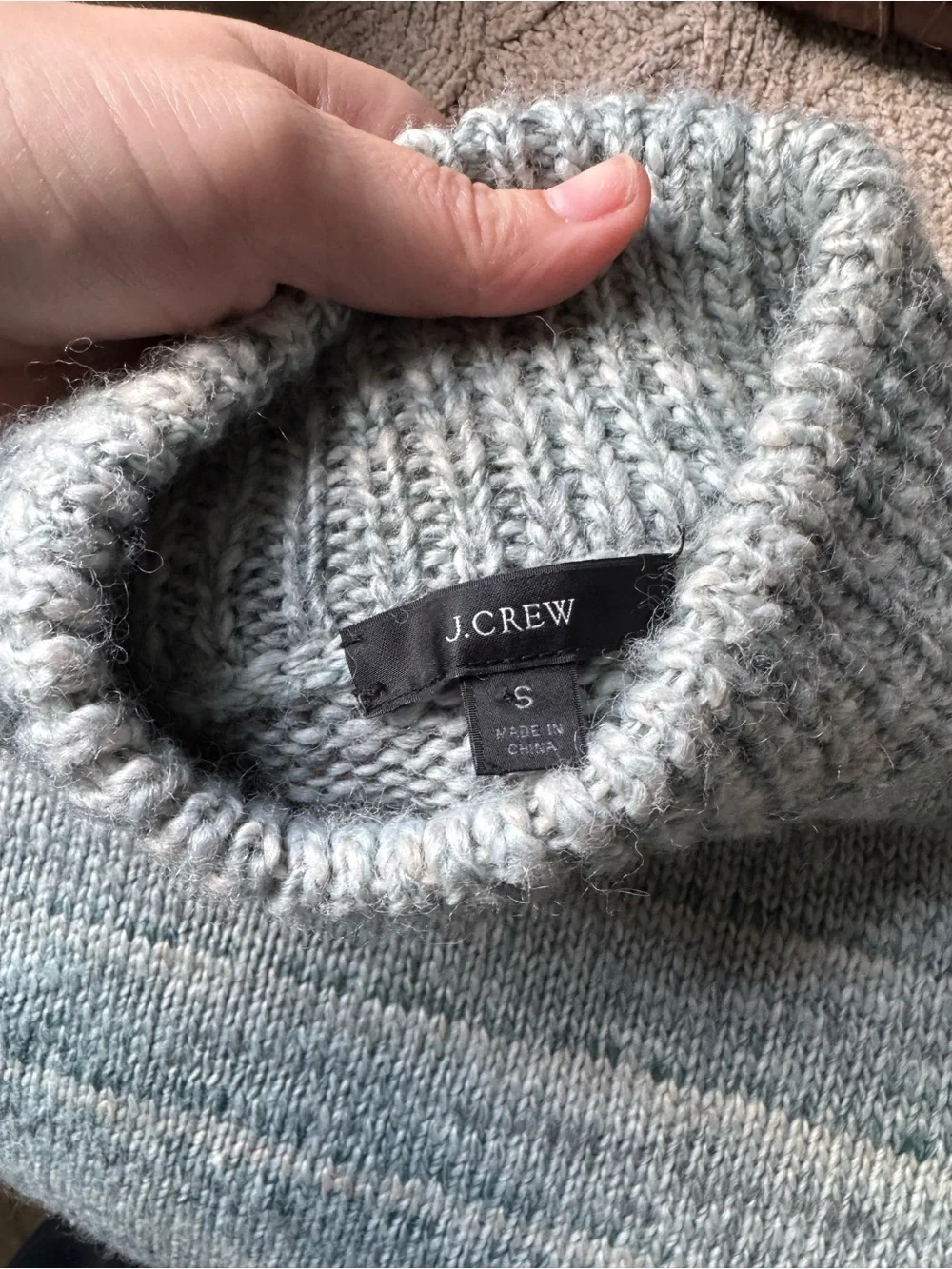 J. Crew Heathered Sage Green Turtleneck Sweater
